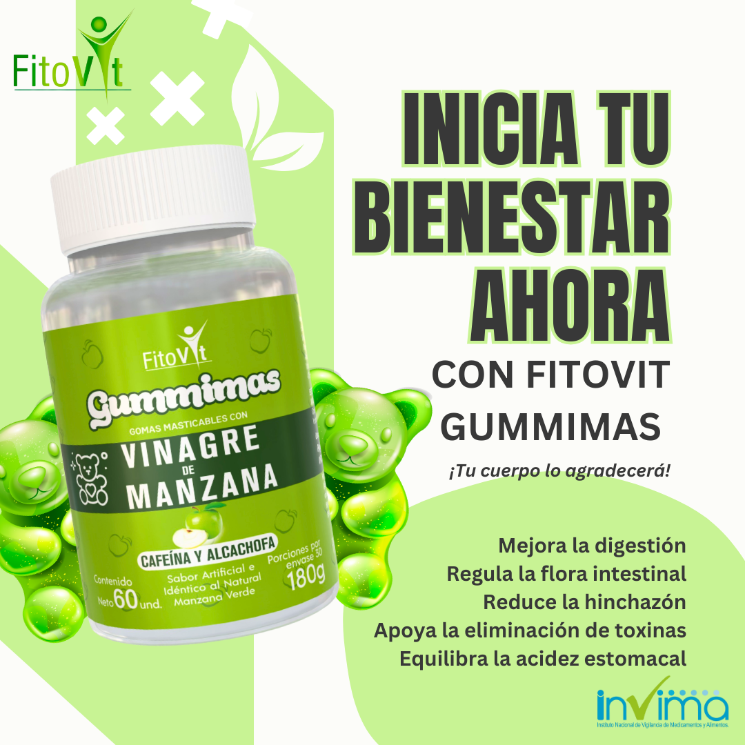 VINAGRE DE MANZANA GOMITAS X 60 UND FITOVIT