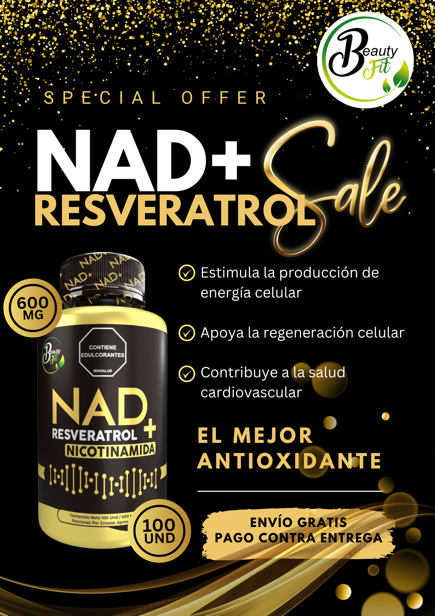 NAD+ RESVERATROL CON NICOTINAMIDA