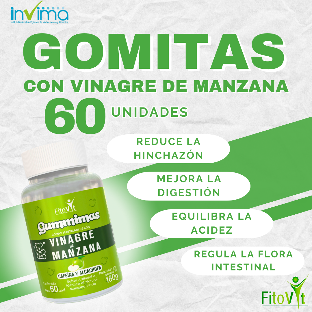 VINAGRE DE MANZANA GOMITAS X 60 UND FITOVIT