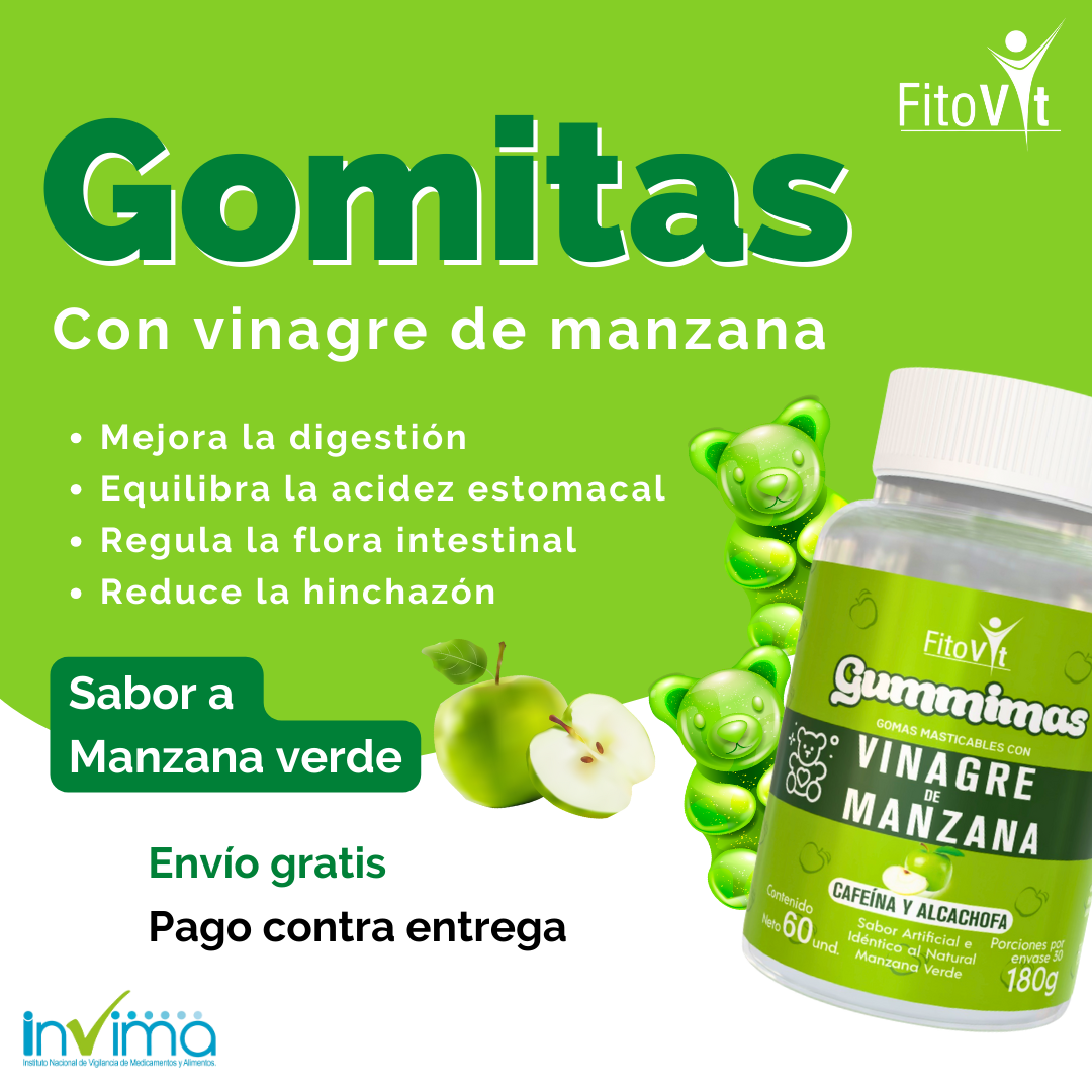 VINAGRE DE MANZANA GOMITAS X 60 UND FITOVIT